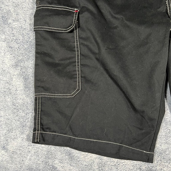 True Religion Mens Jet Black Cargo Shorts White Contrast Stitch Size 44 NWT - Picture 5 of 16